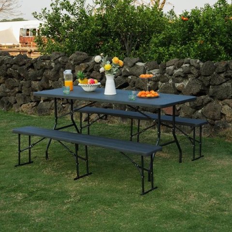 NC1618 STÓŁ TURYSTYCZNY 180 CM ANTRACYT NILS CAMP