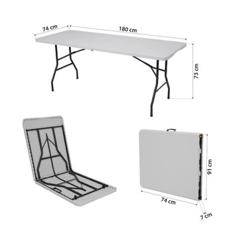 NC1618 STÓŁ TURYSTYCZNY 180 CM BIAŁY NILS CAMP
