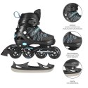 NH11912 A 2w1 BLACK/BLUE ROZM. S(31-34) ŁYŻWOROLKI Z WYM. PŁ. HOKEJOWĄ NILS EXTREME