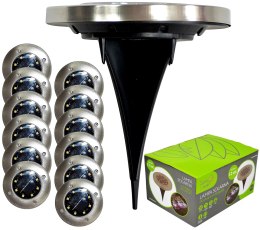 LAMPA SOLARNA 8 LED SMD DO WBICIA W PODŁOŻE KPL.12SZT