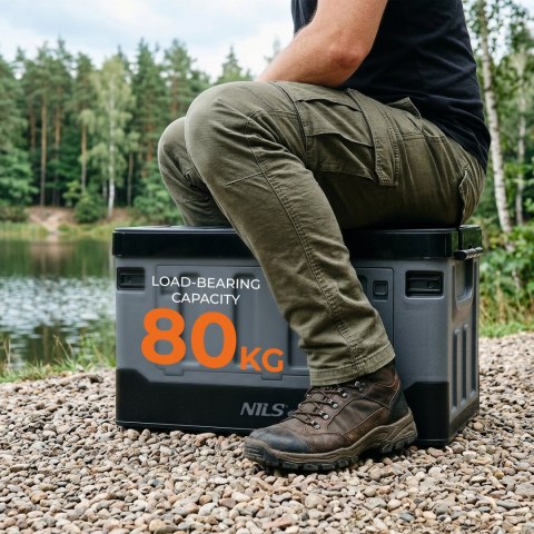 NCB4602 SKRZYNIA TRANSPORTOWA XL 70L SZARO-CZARNA NILS CAMP