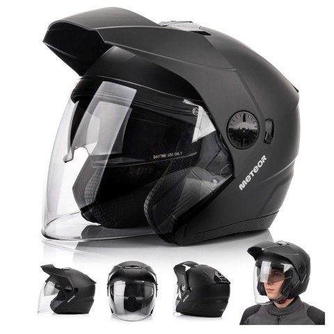 Kask motocyklowy Meteor Hekato L 59-60 cm czarny