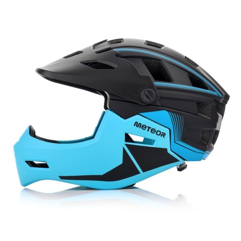 Kask rowerowy full-face Meteor Hydra M 55-58 cm czarny/niebieski