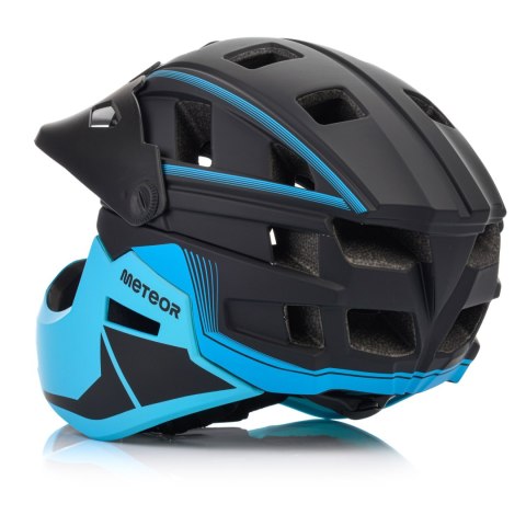 Kask rowerowy full-face Meteor Hydra M 55-58 cm czarny/niebieski
